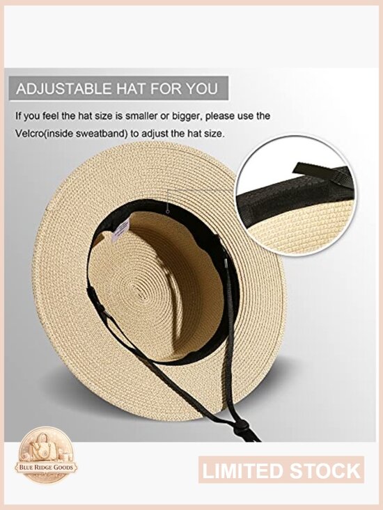 Wide Brim Straw Boater Hat Foldable Packable Beach Hat Summer Travel Essential main image 4